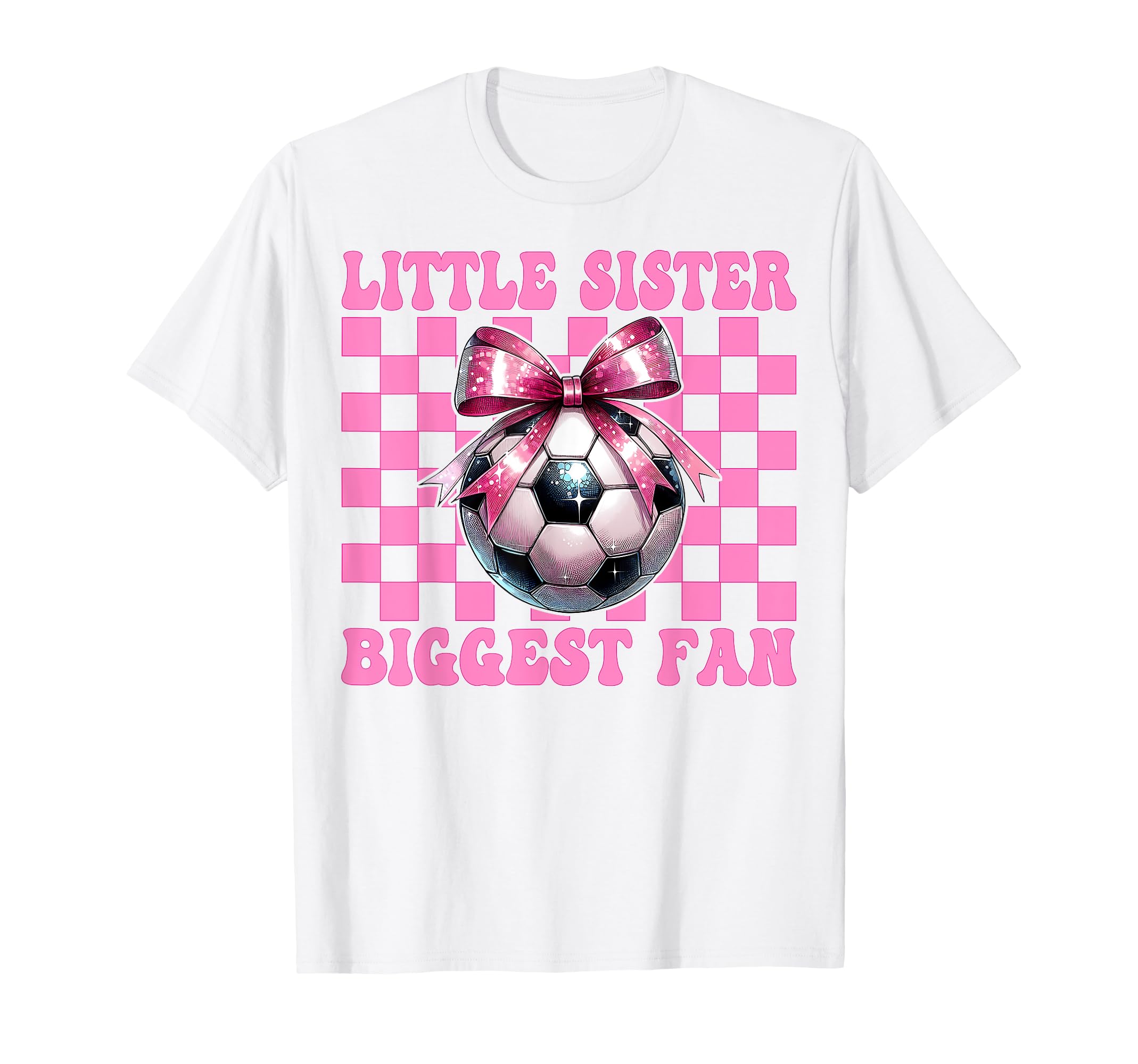 Soccer Sister Soccer Coquette Little T-Shirt - Minimalist Print Men Women