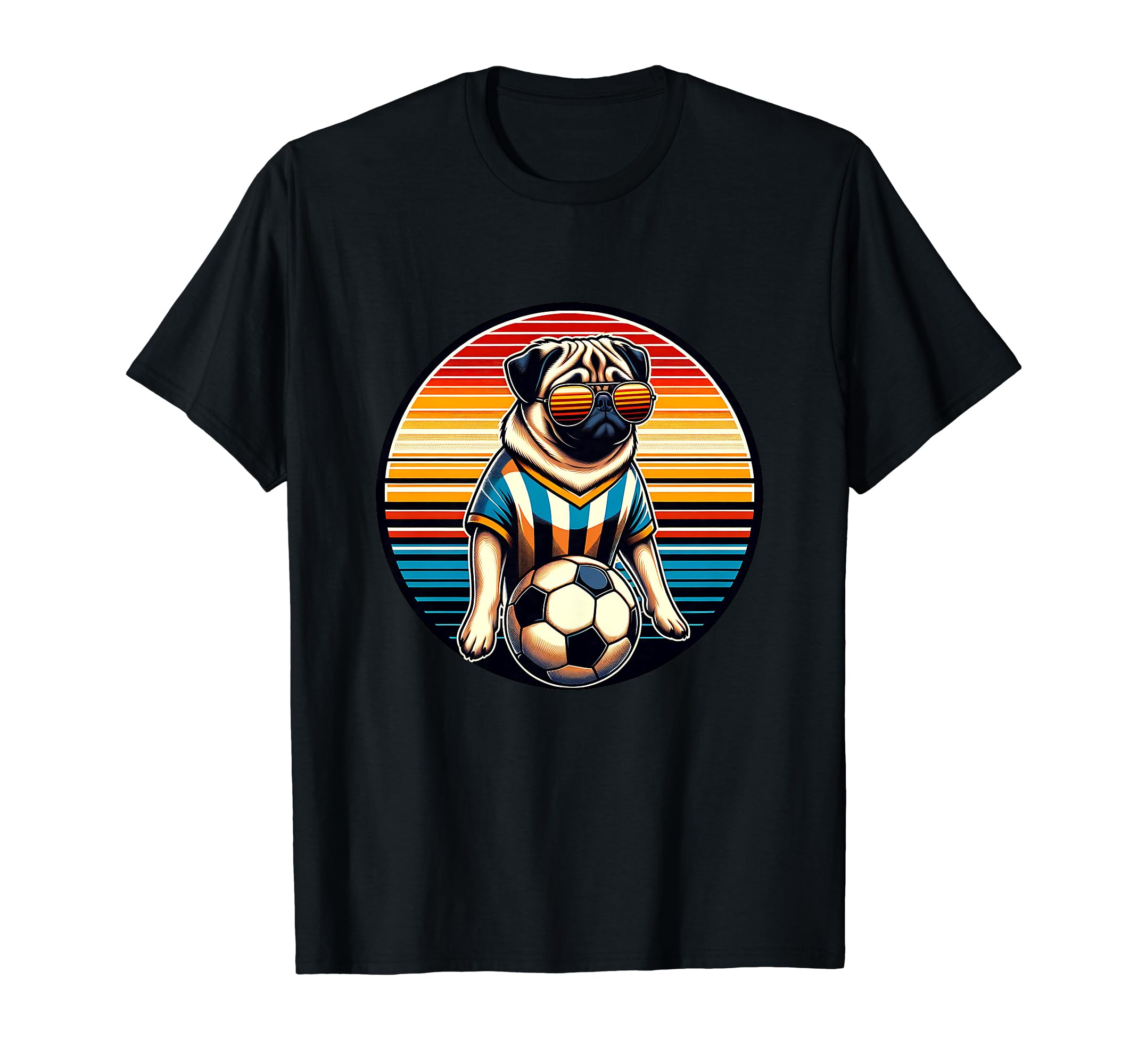Pug Dog Soccer Player Champion Fan T-Shirt - Aesthetic Graphic for Adults
