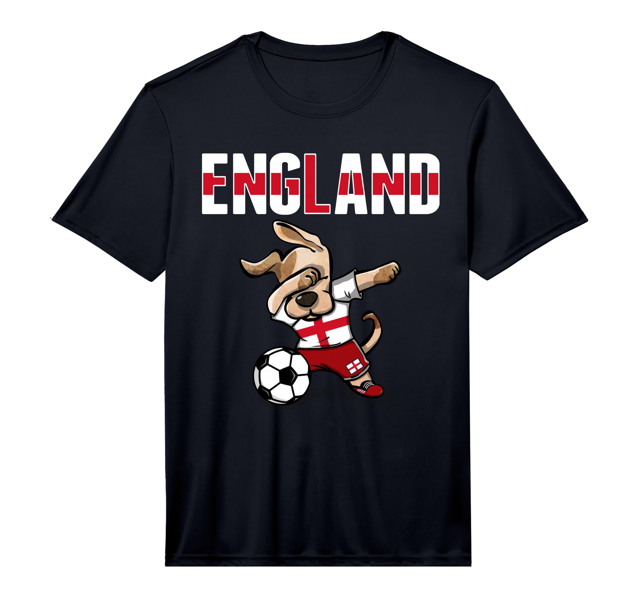 Dabbing Dog England Soccer Fans Jersey T-Shirt - Aesthetic Graphic Unisex