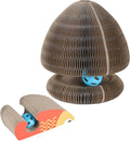 Kitty Curls Cat Toy Kurlz, Interactive Scratch Pad, Foldable Accordion,Cat Recyclable Scratcher with Ball (Orange)
