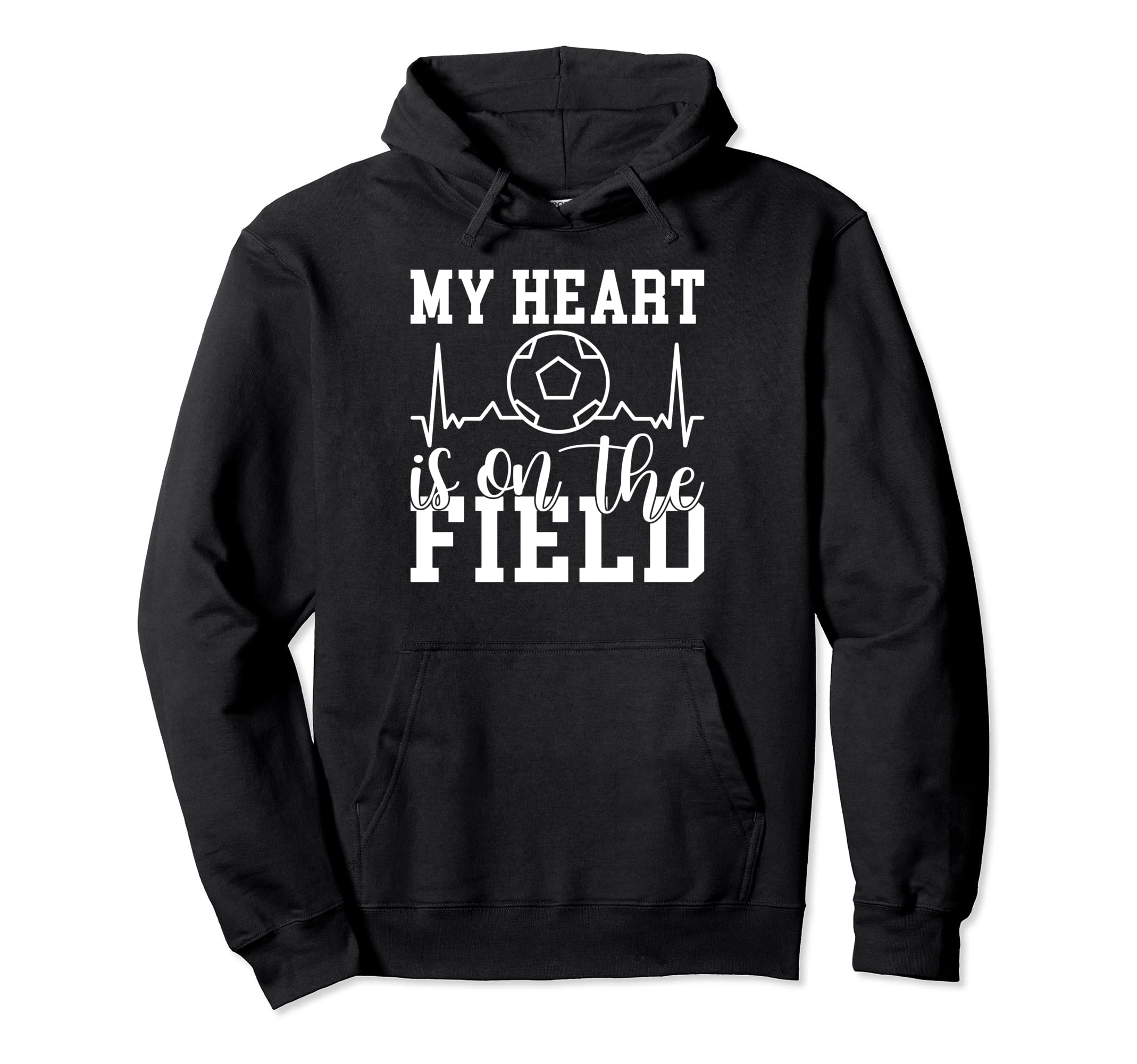 My Heart Is Field Soccer Hoodie - Aesthetic Graphic for Adults