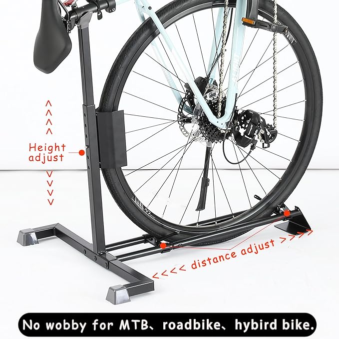 YueTong Bike Stand for Vertical Bike Storage,Upright Bicycle Stand Indoor,Standing Bike Rack for Garage Floor,Suit for MTB,Road Bike,Woman Bike and E-bike.