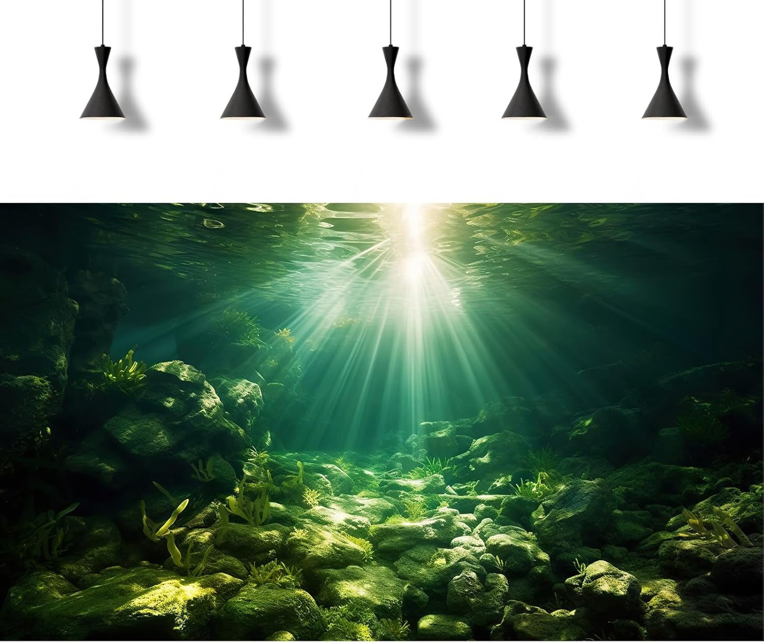 Underwater Sunray Aquarium Background Deep Ocean Rock Cave Fish Tank Background Under The Sea Coral Reef Aquarium Backgrounds Ocean Floor Tropical Fish Terrarium Backgrounds 72x16in