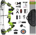 Youth Compound Bow Set 15-45 Lbs for Teens and Beginner, Package with Archery Hunting Equipment, Max Speed 260fps, Adjustable, Right Hand