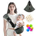 Baby Sling Carrier Adjustable Baby Sling 2025 Upgraded Toddler Sling Comfortable Baby Wrap Carriers Ergonomic-Designed, Travel Friendly Carrying 10-45 Lbs(Green Leopard)