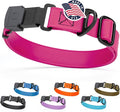 Dogline Biothane Waterproof Dog Collar with Herm Sprenger Black Stainless Steel Quick Release Buckle – Heavy Duty Tactical Durable Collar for Dogs – Comfortable and Safe Pet Collar W1 L15-25 Magenta