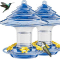 Birdream Hummingbird Feeder for Outdoors Hanging 40oz 10 Feeding Ports, 2 Pack Humming Bird Feeder with Ant Moat Brush Leak Proof - Blue