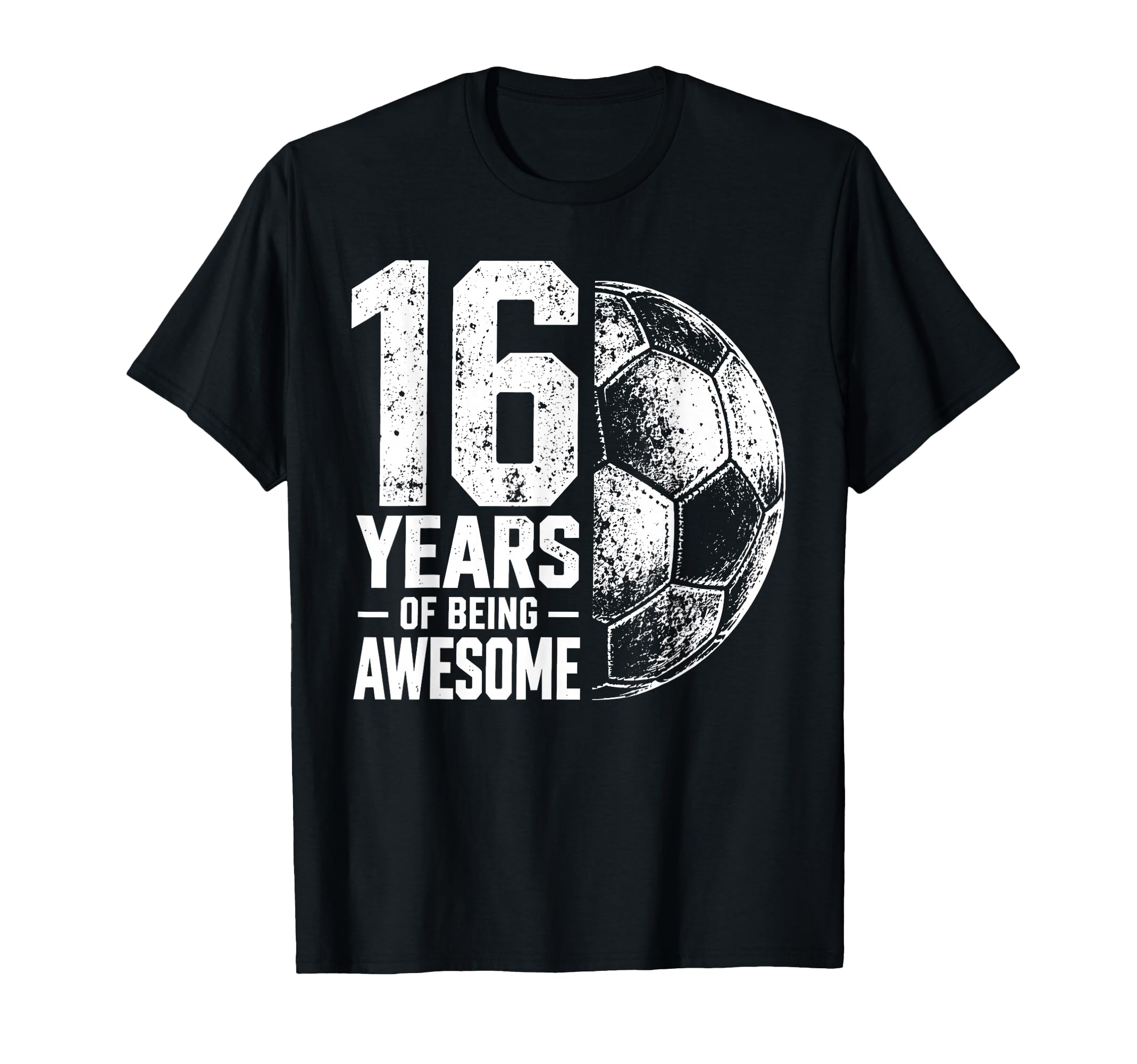 16 Years Being Awesome Soccer 16Th T-Shirt - Aesthetic Graphic Unisex