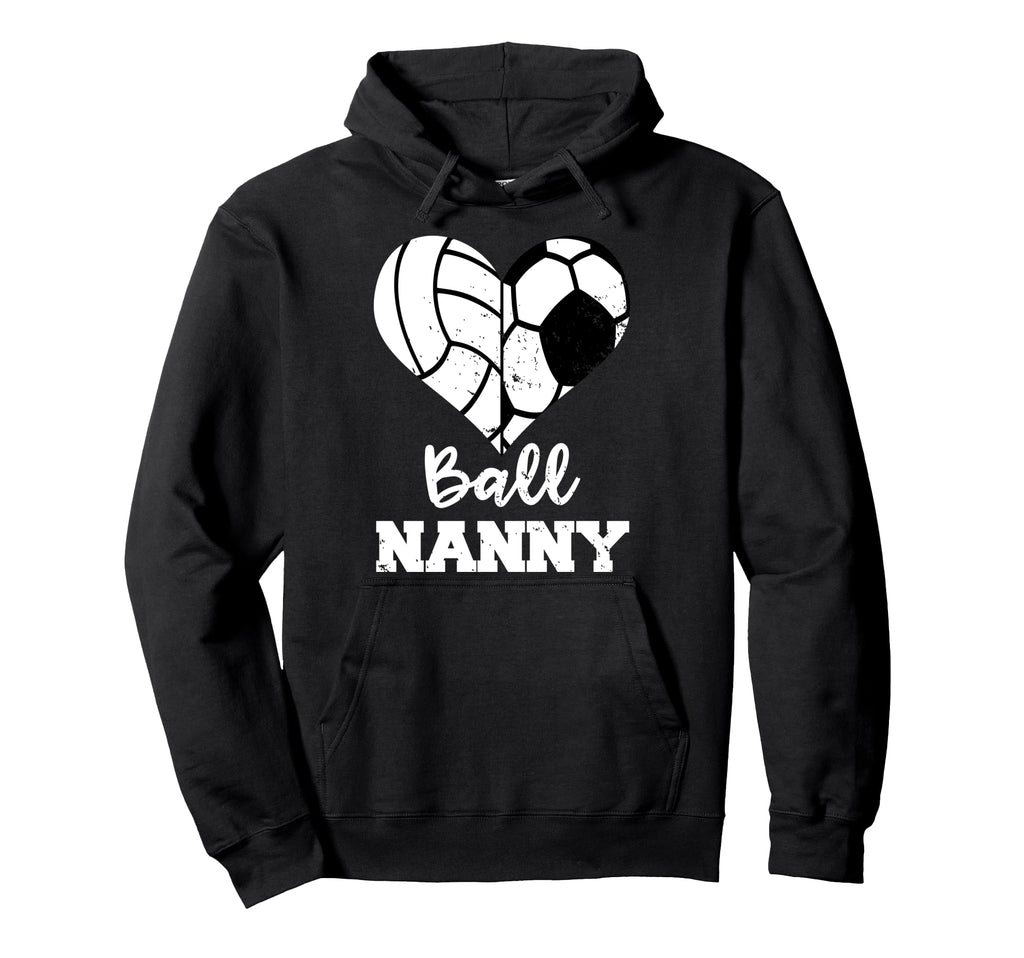 Ball Nanny Heart Funny Soccer Hoodie - Fun Novelty Design for Adults