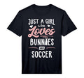 Just Who Loves Bunnies And Soccer Gift T-Shirt - Graphic Print Unisex