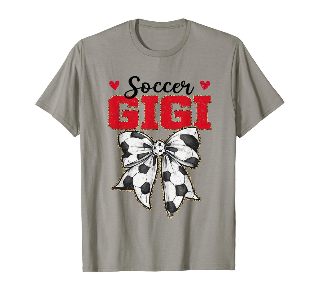 Soccer Gigi Bow Leopard Soccer Lovers T-Shirt - Unique Graphic for Adults