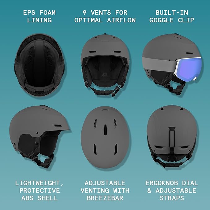 Retrospec Zephyr Ski Helmet - Snowboard Helmet for Adults & Youth - Adjustable Fit with Breathable Vents for Men, Women, Boys and Girls