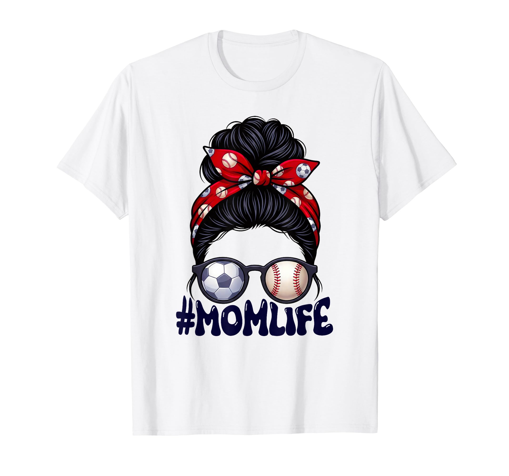 Mom Life Soccer Baseball Game Day T-Shirt - Minimalist Print for Adults