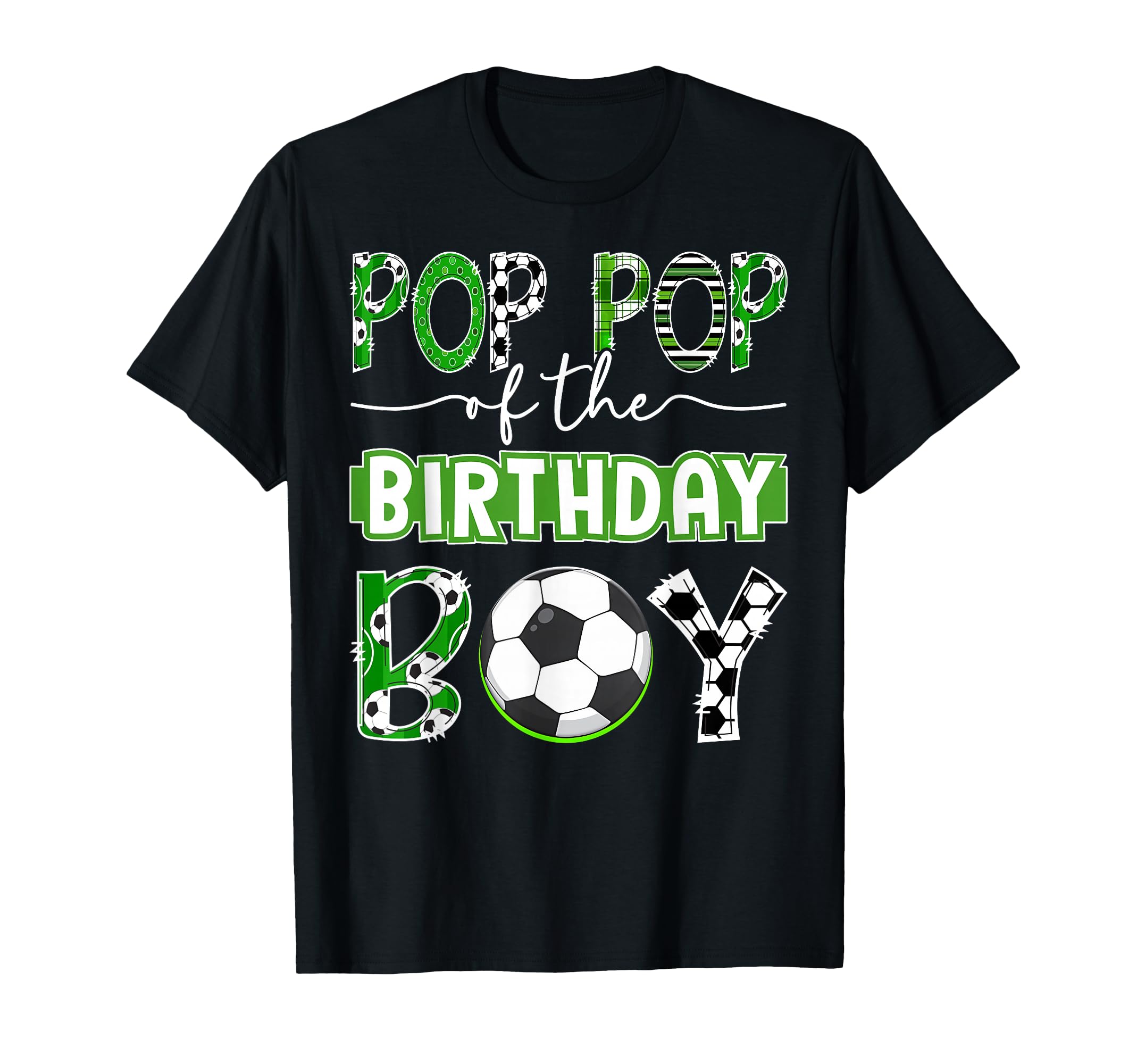 Pop Pop Birthday Soccer Player Birthday T-Shirt - Minimalist Print Unisex