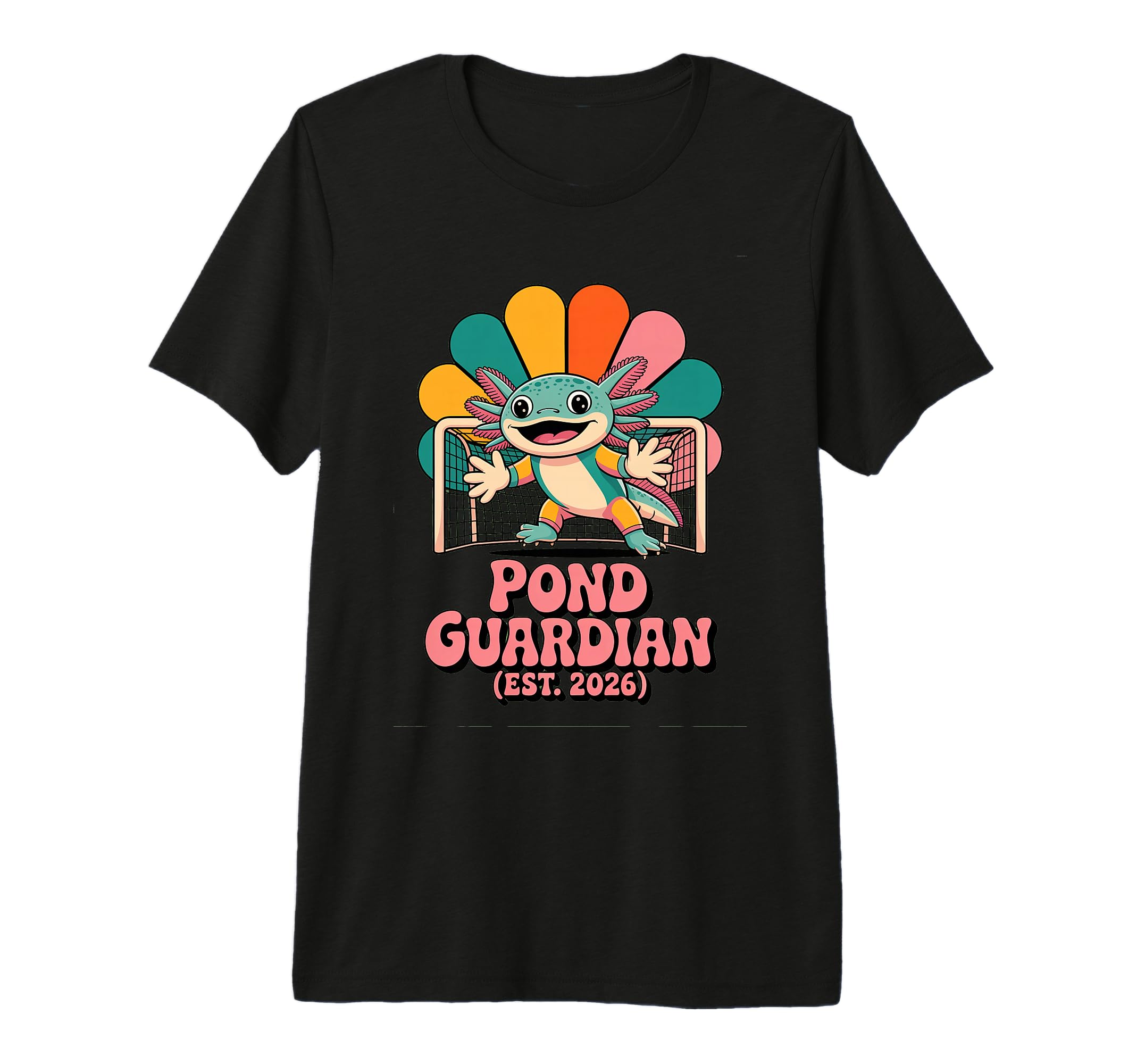 Axolotl Soccer Goalie Pond Guardian T-Shirt - Aesthetic Graphic for Adults