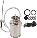 1 Gallon Stainless Steel Sprayer Hand Pump Sprayer with Pressure Gauge Safety Valve Adjustable Nozzle for Gardening Lawn and Cleaning