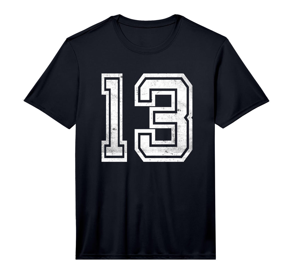 Number 13 Sport Distressed Number T-Shirt - Graphic Print Men Women