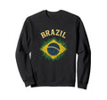Brazil Brazilian Soccer Pride Flag Sweatshirt - Minimalist Print Men Women