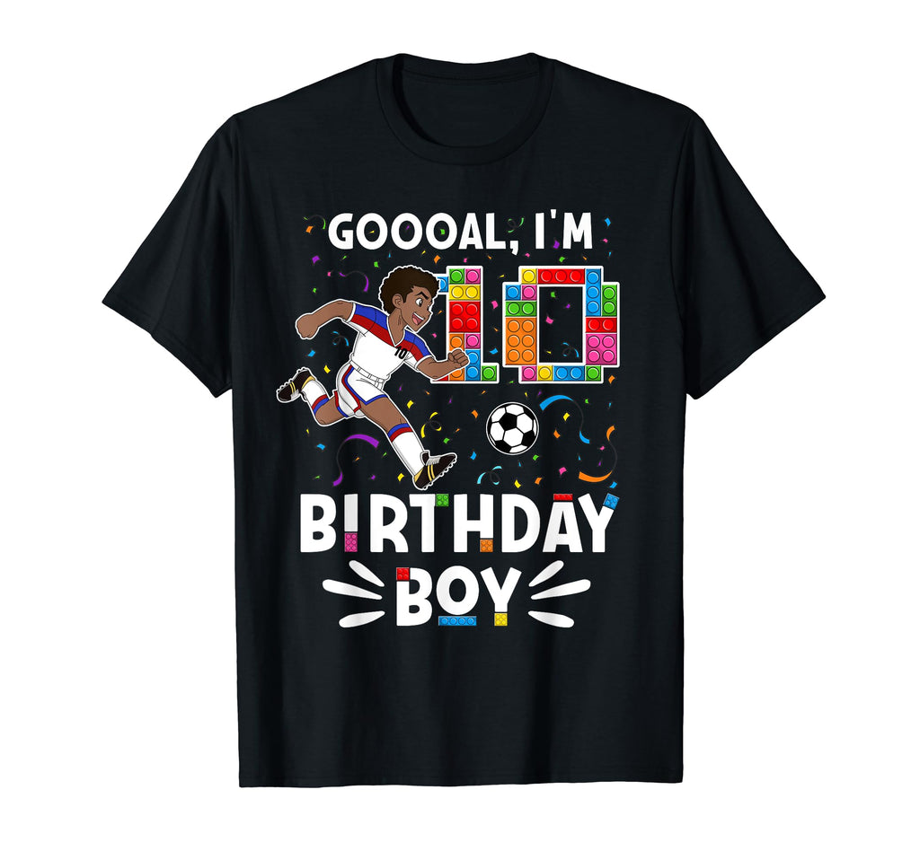 Goooal Im 10 I Building Blocks I 10Th T-Shirt - Graphic Print for Adults