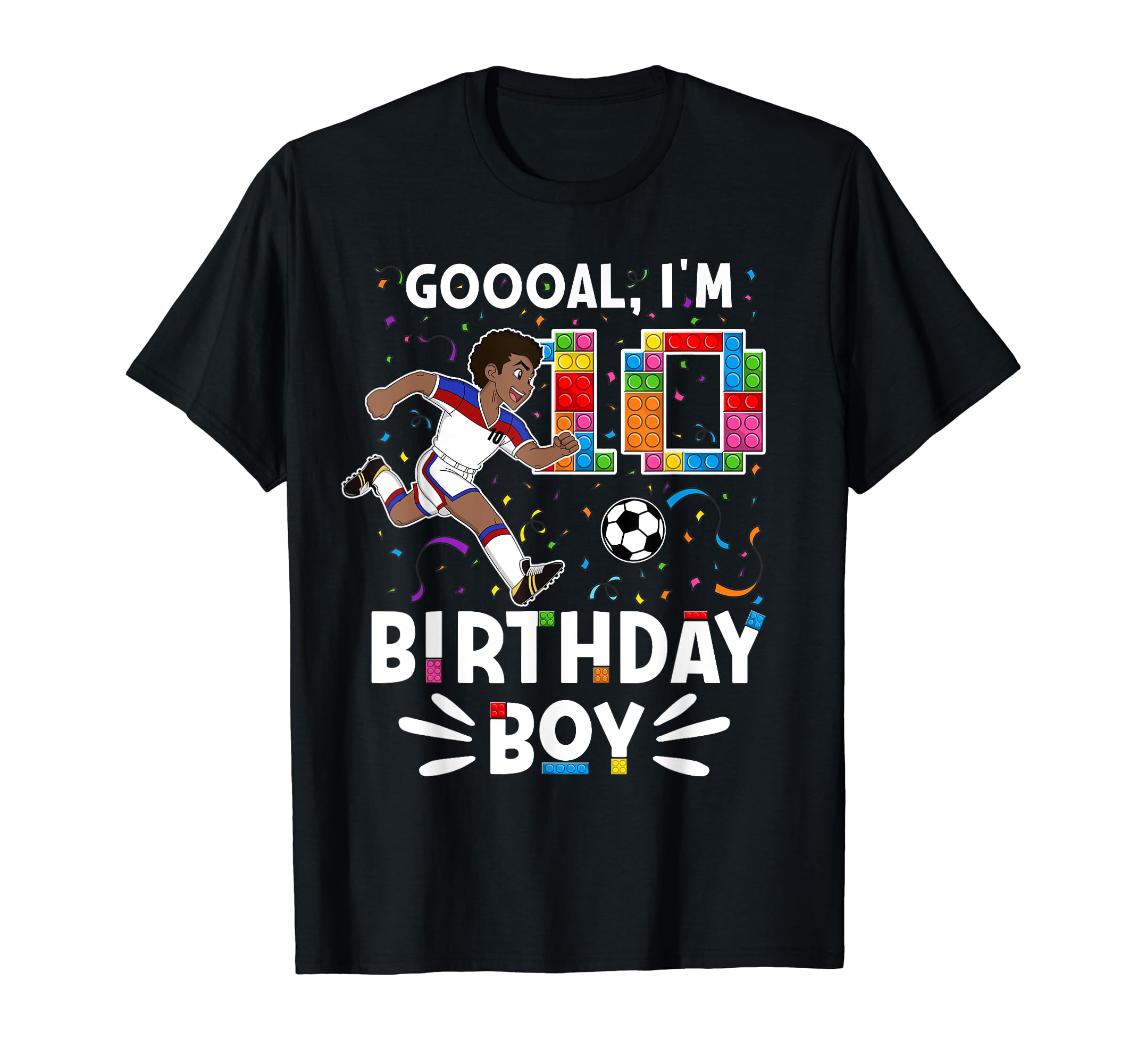 Goooal Im 10 I Building Blocks I 10Th T-Shirt - Graphic Print for Adults