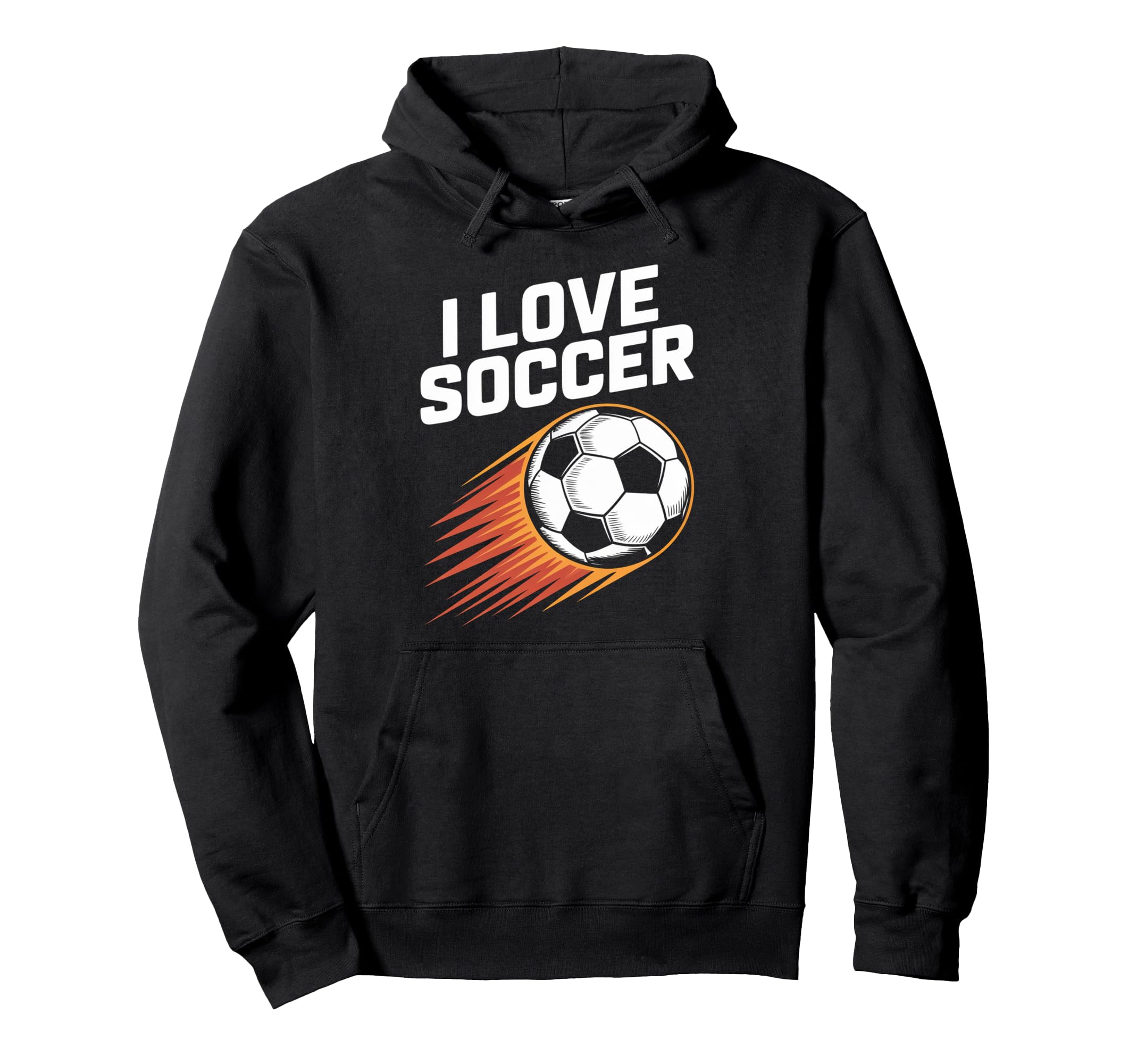 I Love Soccer Bold Ball Fun Hoodie - Fun Novelty Design for Adults
