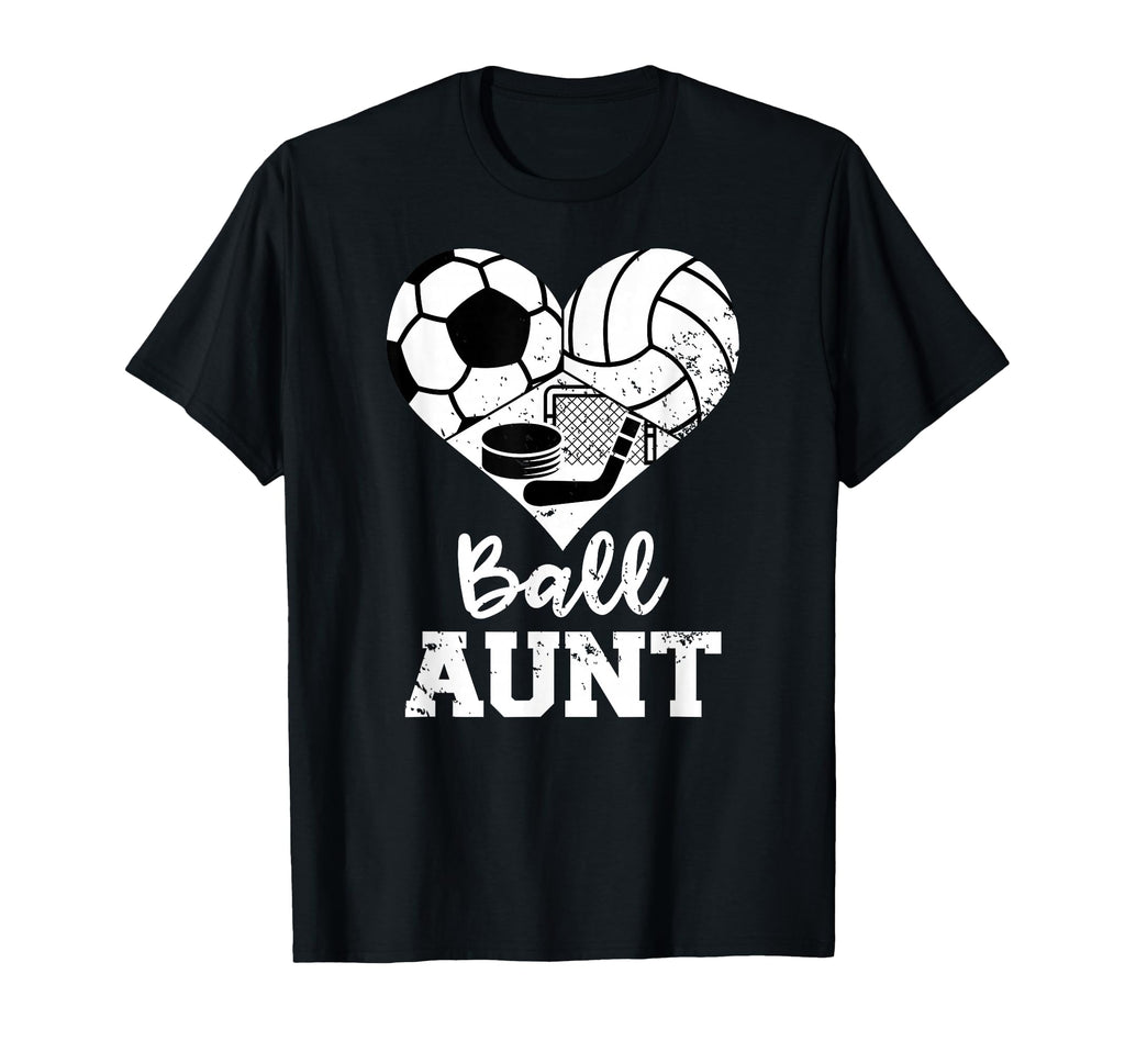 Ball Aunt Heart Funny Soccer Volleyball T-Shirt - Unique Graphic Unisex