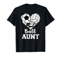 Ball Aunt Heart Funny Soccer Volleyball T-Shirt - Unique Graphic Unisex