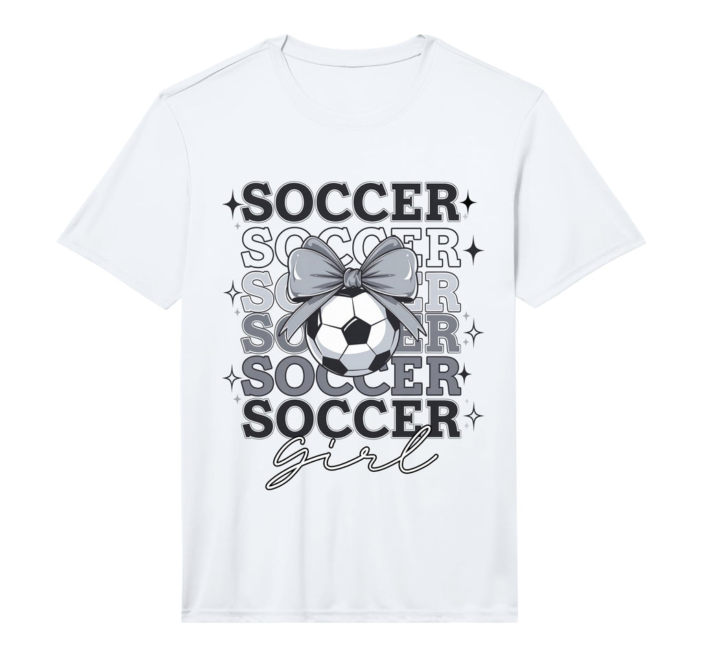 Groovy Soccer Coquette Bow Soccer T-Shirt - Graphic Print Unisex