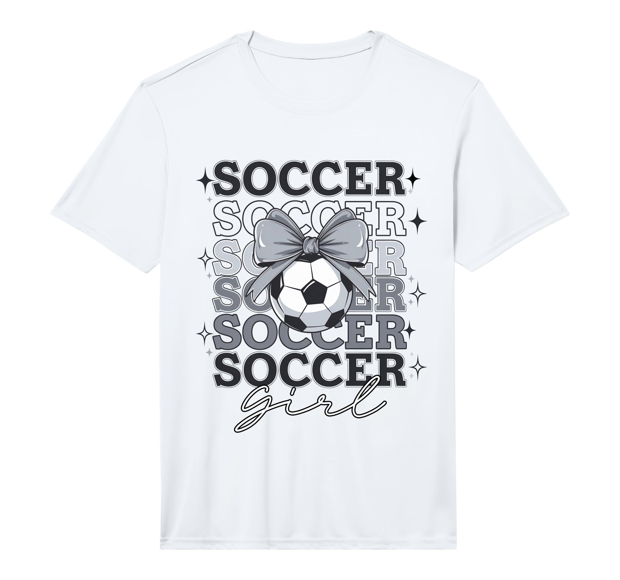 Groovy Soccer Coquette Bow Soccer T-Shirt - Graphic Print Unisex