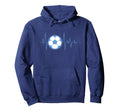 Funny Football Heartbeat Ekg Pulse Soccer Hoodie - Graphic Print Unisex