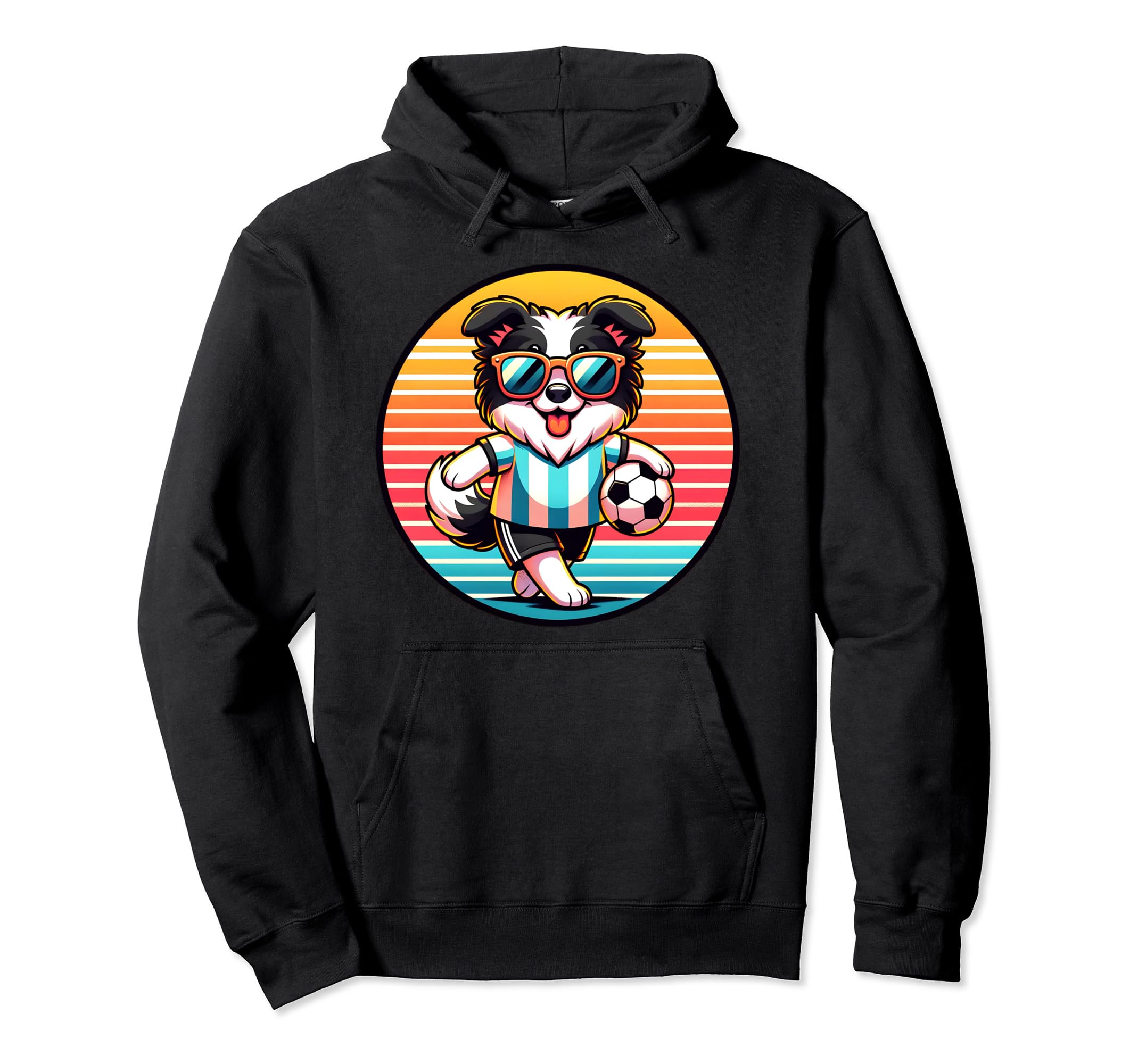 Border Collie Dog Soccer Player Hoodie - Casual Everyday Wear Unisex
