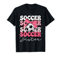 Groovy Soccer Sister Coquette Bow Soccer T-Shirt - Custom Art Print Unisex