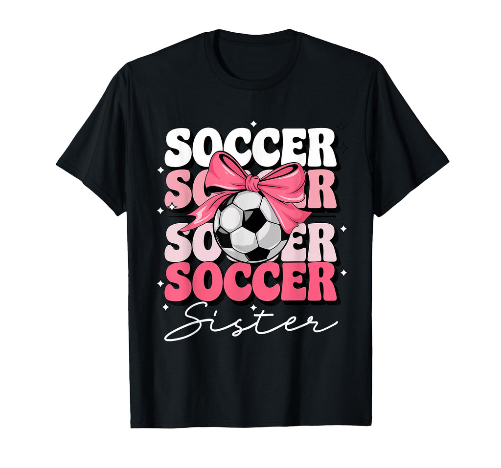 Groovy Soccer Sister Coquette T-Shirt - Casual Everyday Wear for Adults