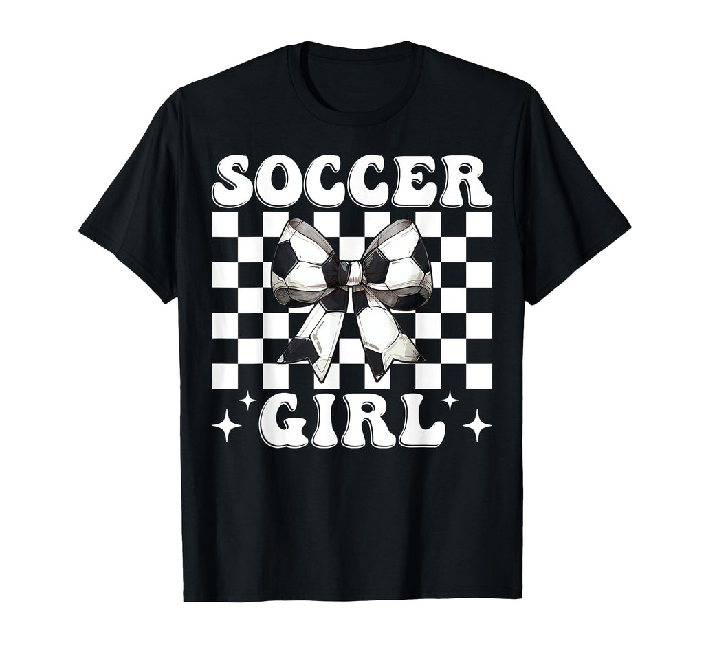 Womens Coquette Bow Ribbon Soccer Player T-Shirt - Unique Graphic Unisex