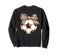 Leopard Ribbon Bow Soccer Football Sweatshirt - Trendy Graphic Men Women