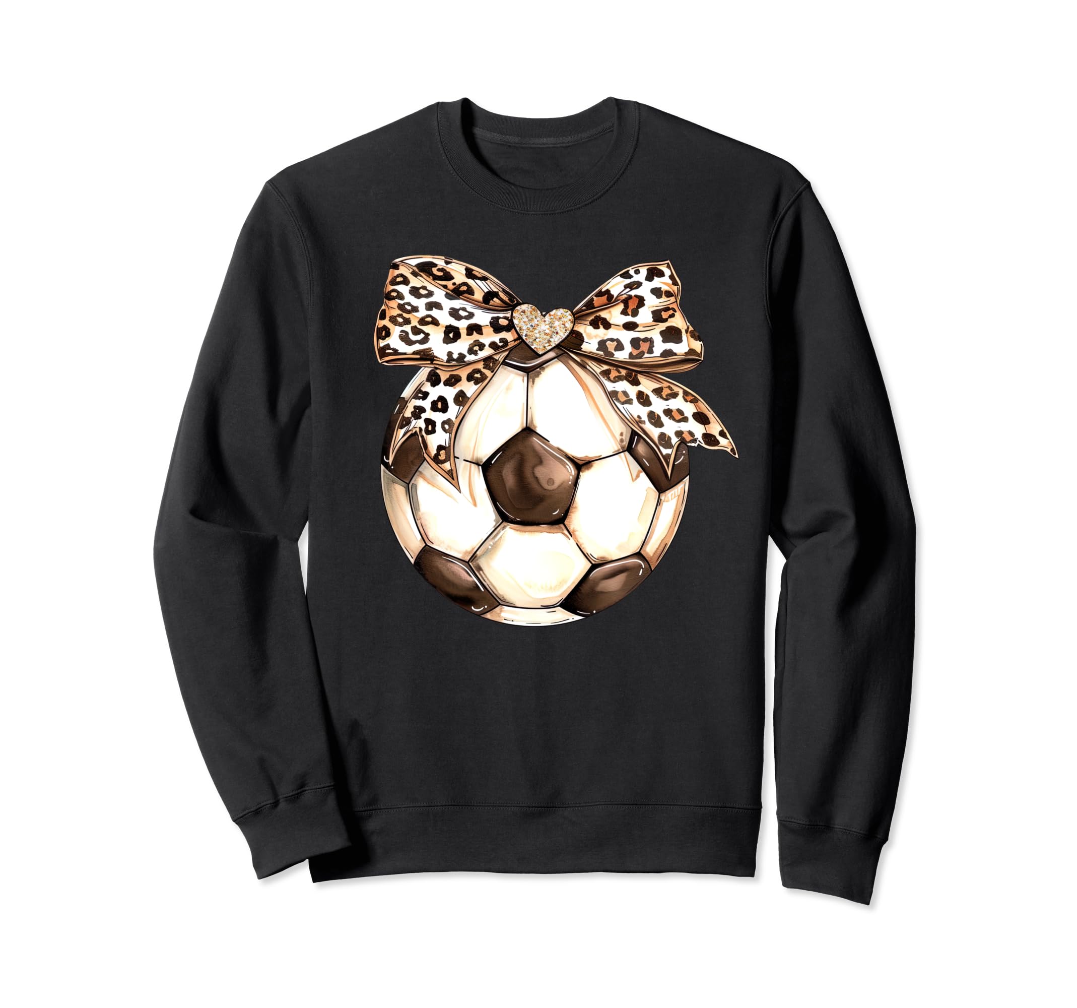 Leopard Ribbon Bow Soccer Football Sweatshirt - Trendy Graphic Men Women