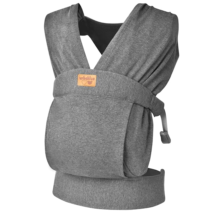 Baby Wraps Carrier Sling, Baby Carrier for Newborns and Toddlers,Skin-Friendly and Soft Front Baby Carrier Wrap Perfect Baby Gifts (Grey, Cotton)