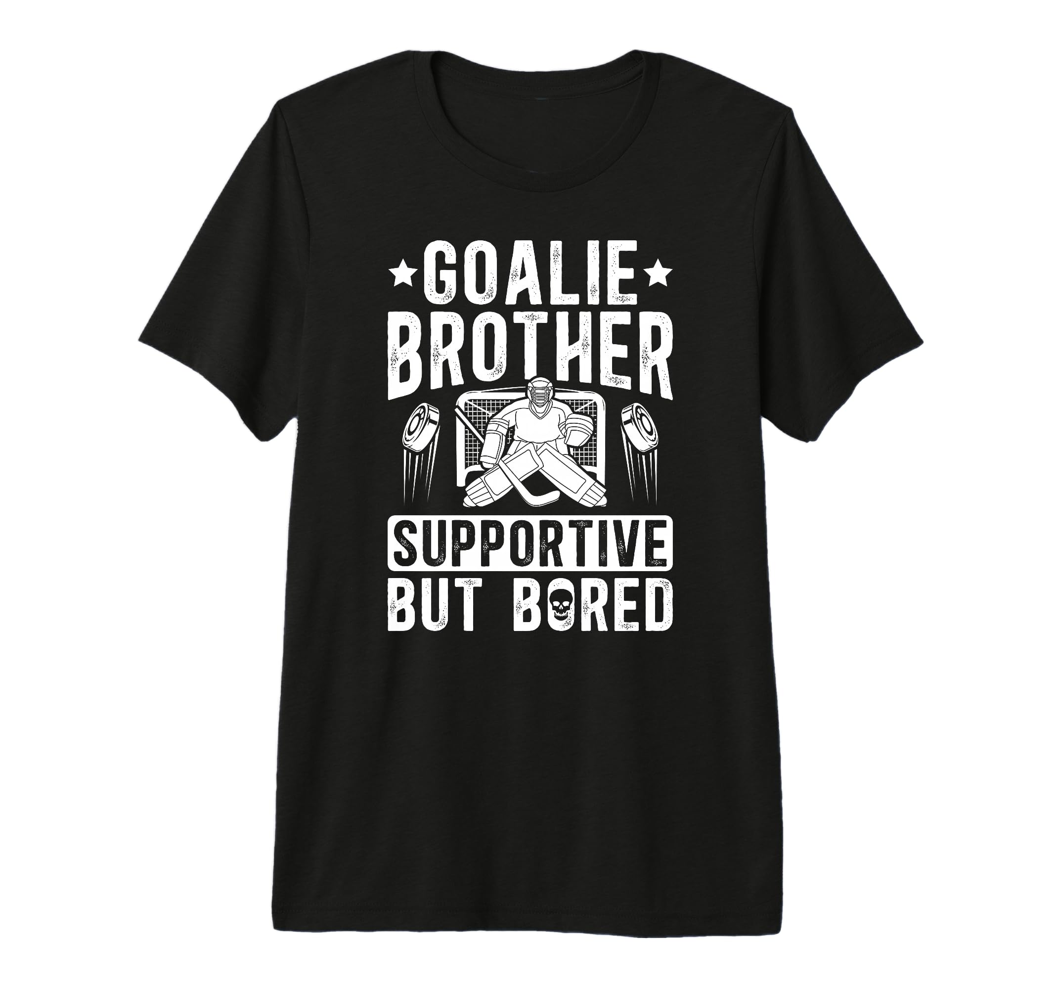 Hockey Goalie Brother Supportive T-Shirt - Aesthetic Graphic for Adults