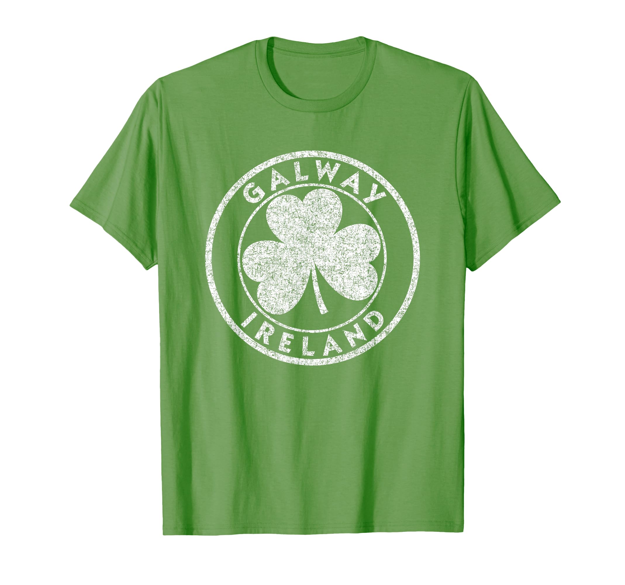 Galway Ireland Shamrock Sign Distressed T-Shirt - Trendy Graphic Unisex