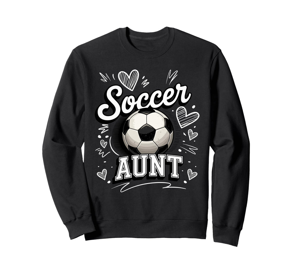 Soccer Aunt Heart Football Sweatshirt - Casual Everyday Wear for Adults