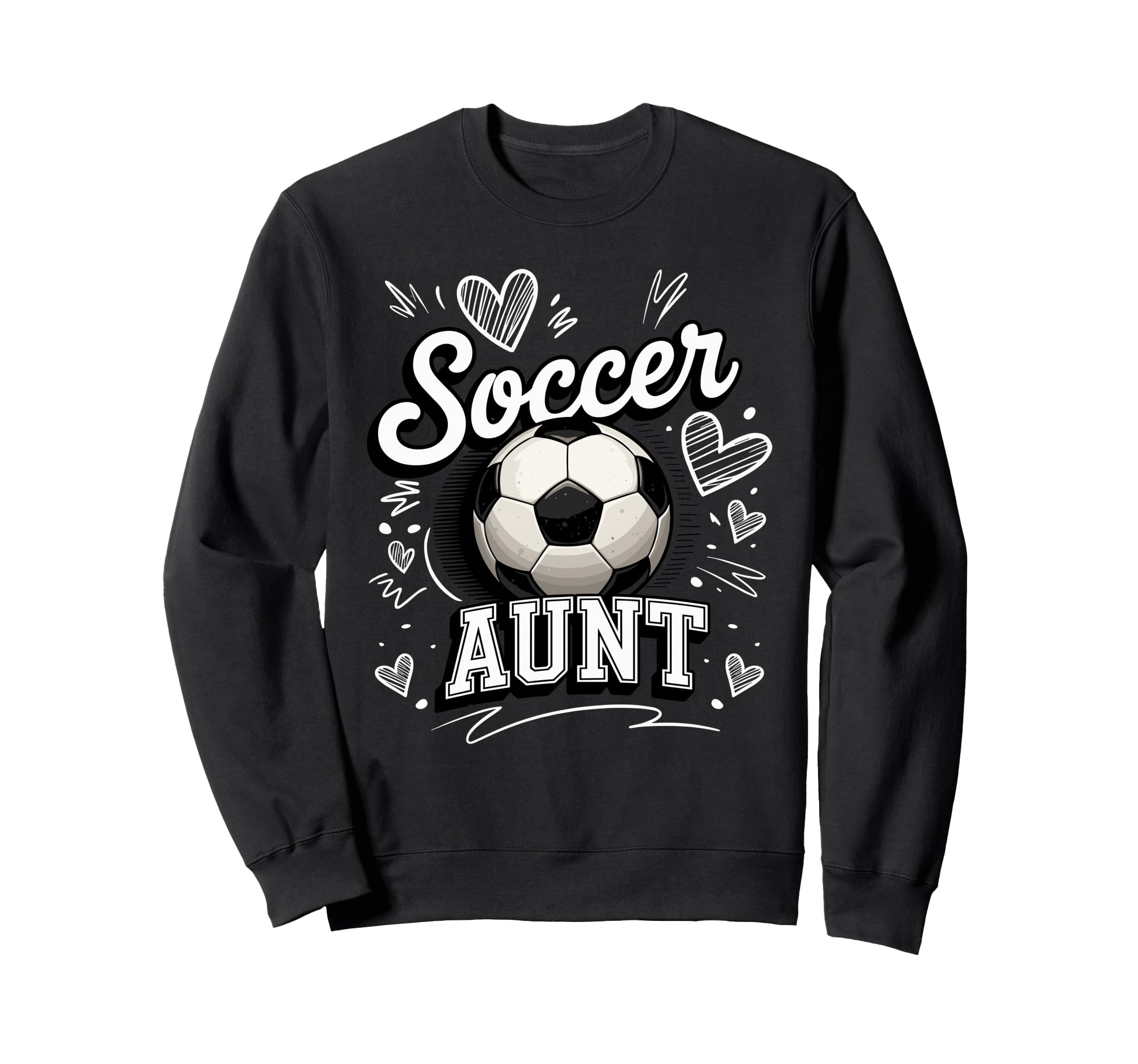 Soccer Aunt Heart Football Sweatshirt - Casual Everyday Wear for Adults