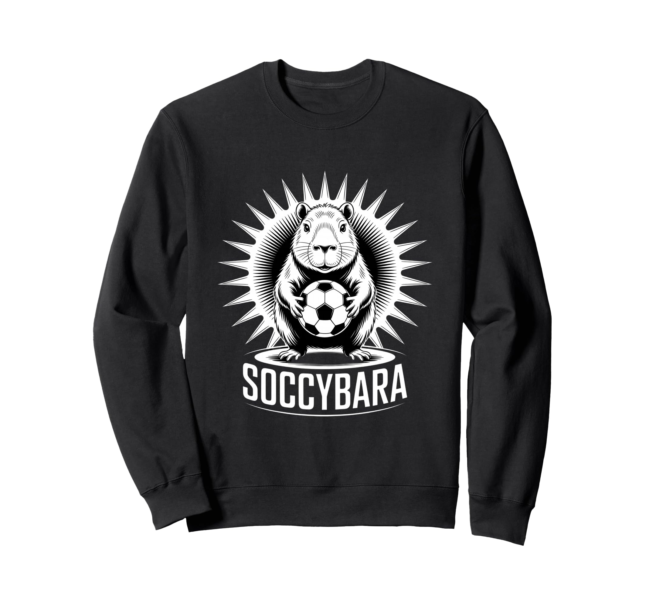 Funny Soccybara Capybara Soccer Sweatshirt - Unique Graphic for Adults