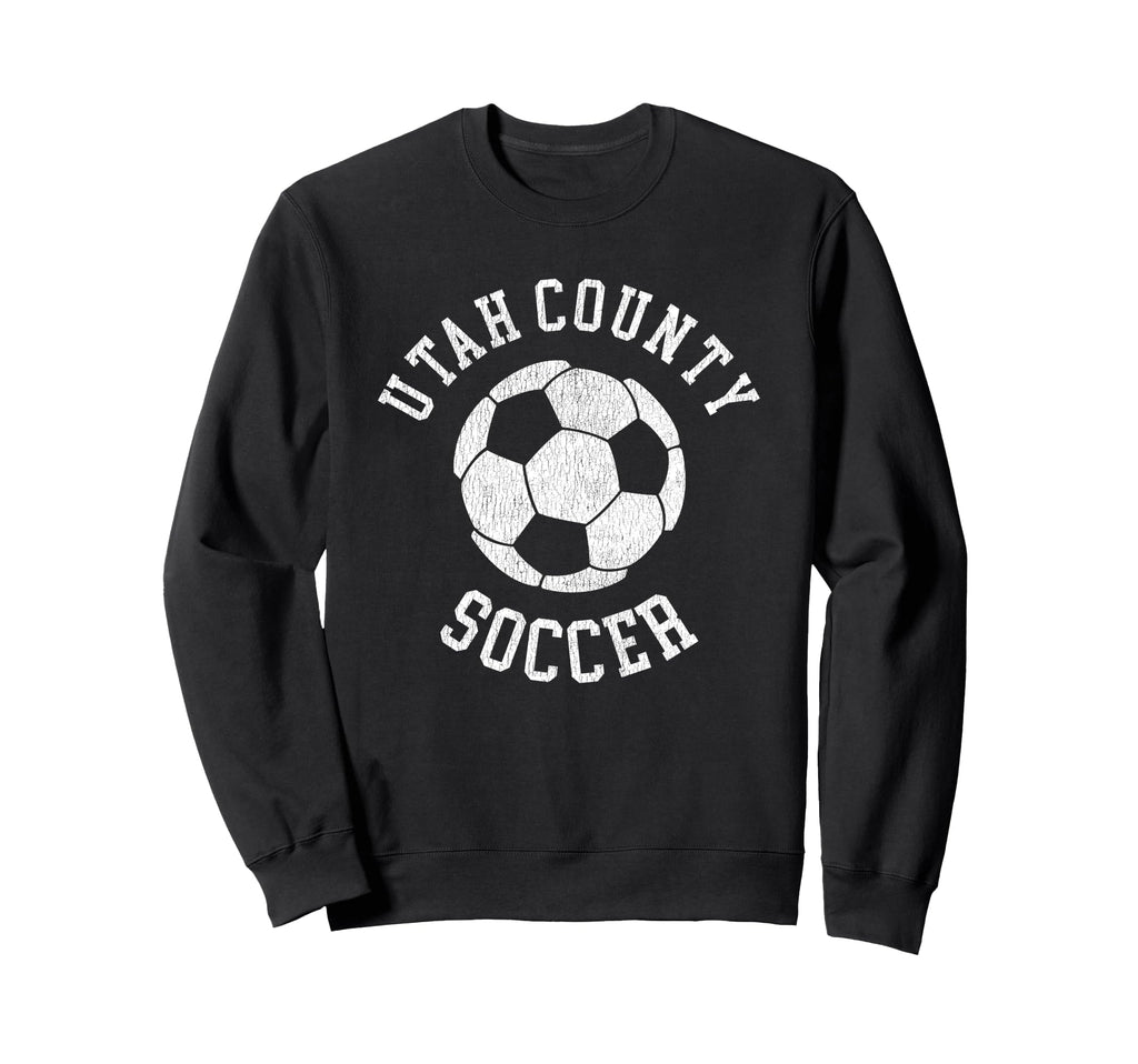 Utah County Soccer Distressed 90S Sweatshirt - Graphic Print for Adults