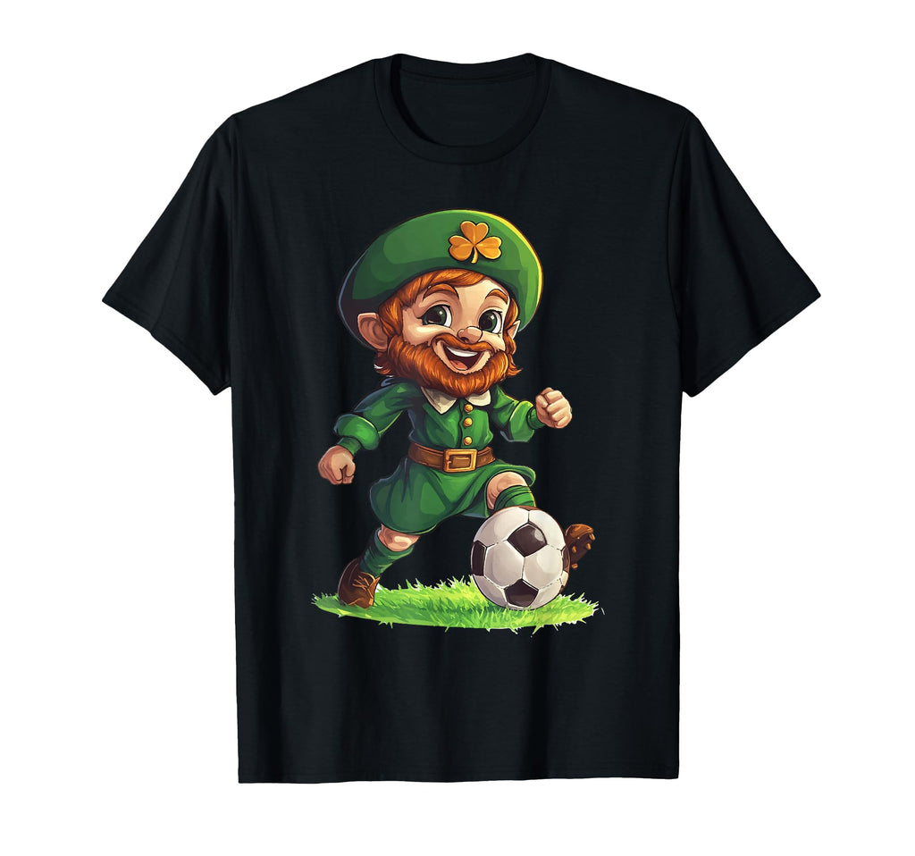 St Patricks Day Soccer Player Soccer T-Shirt - Custom Art Print for Adults