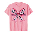 Coquette Bow Soccer Ball Pattern T-Shirt - Casual Everyday Wear Men Women