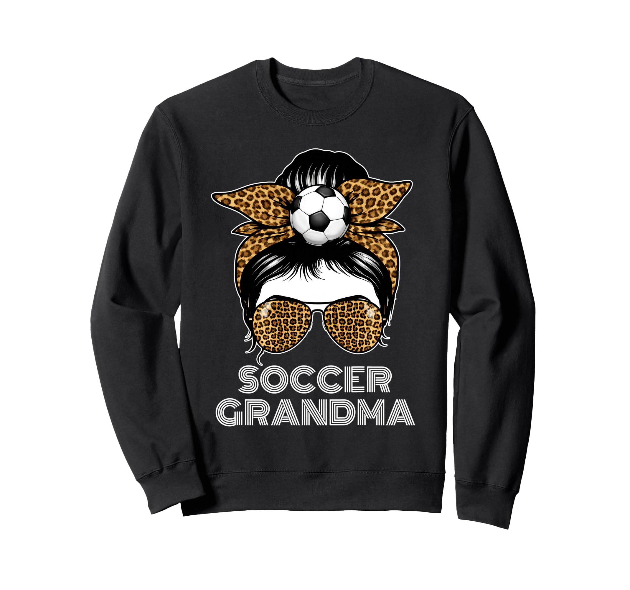 Funny Soccer Grandma Leopard Sweatshirt - Casual Everyday Wear for Adults