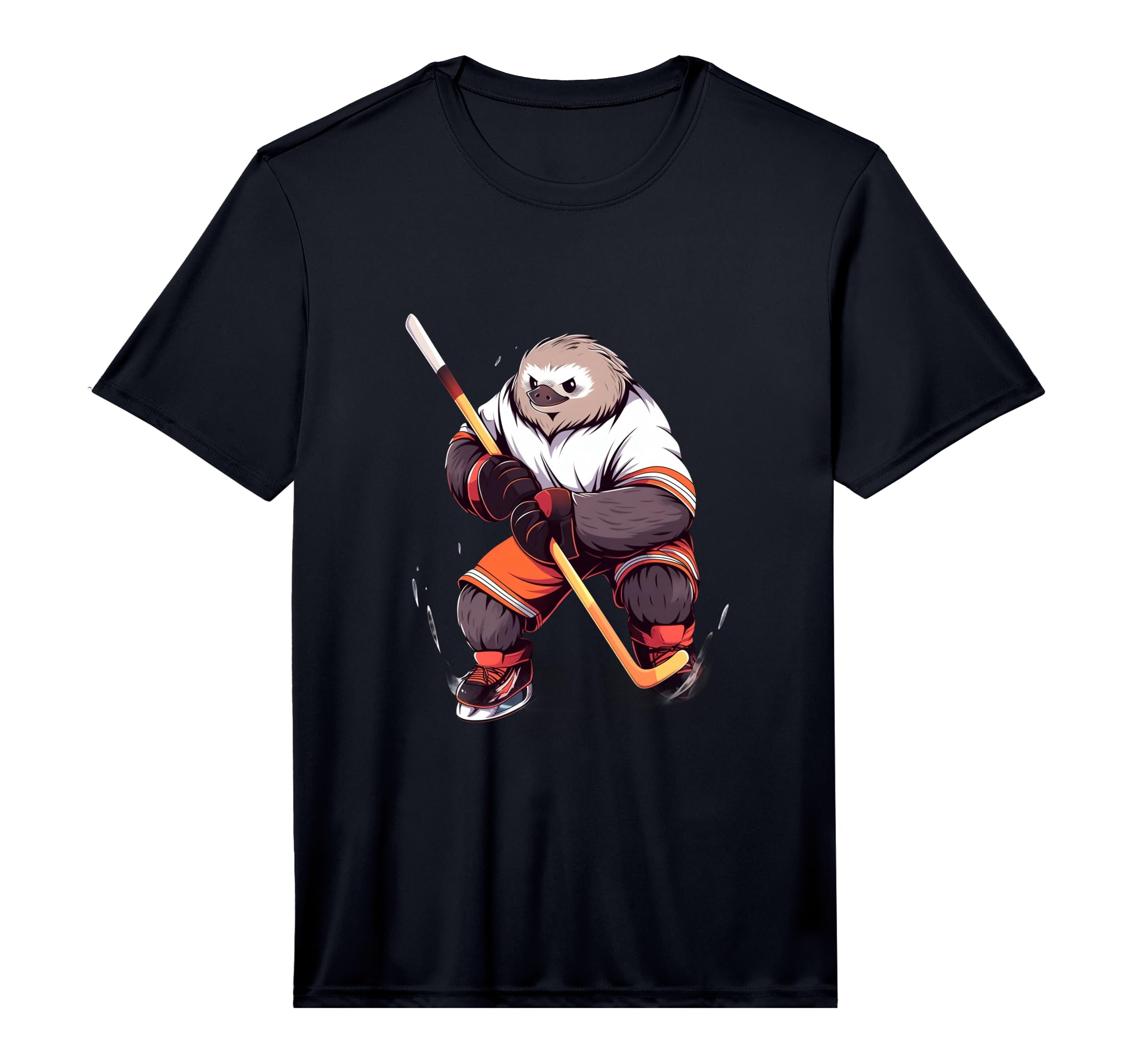 Sloth Ice Hockey Player Hockey T-Shirt - Casual Everyday Wear for Adults