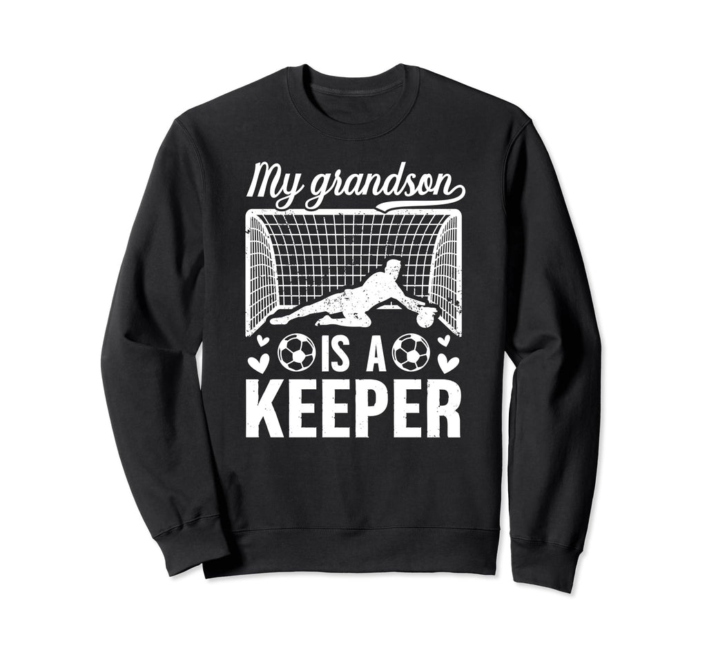 My Grandson Soccer Keeper Grandma Sweatshirt - Graphic Print for Adults