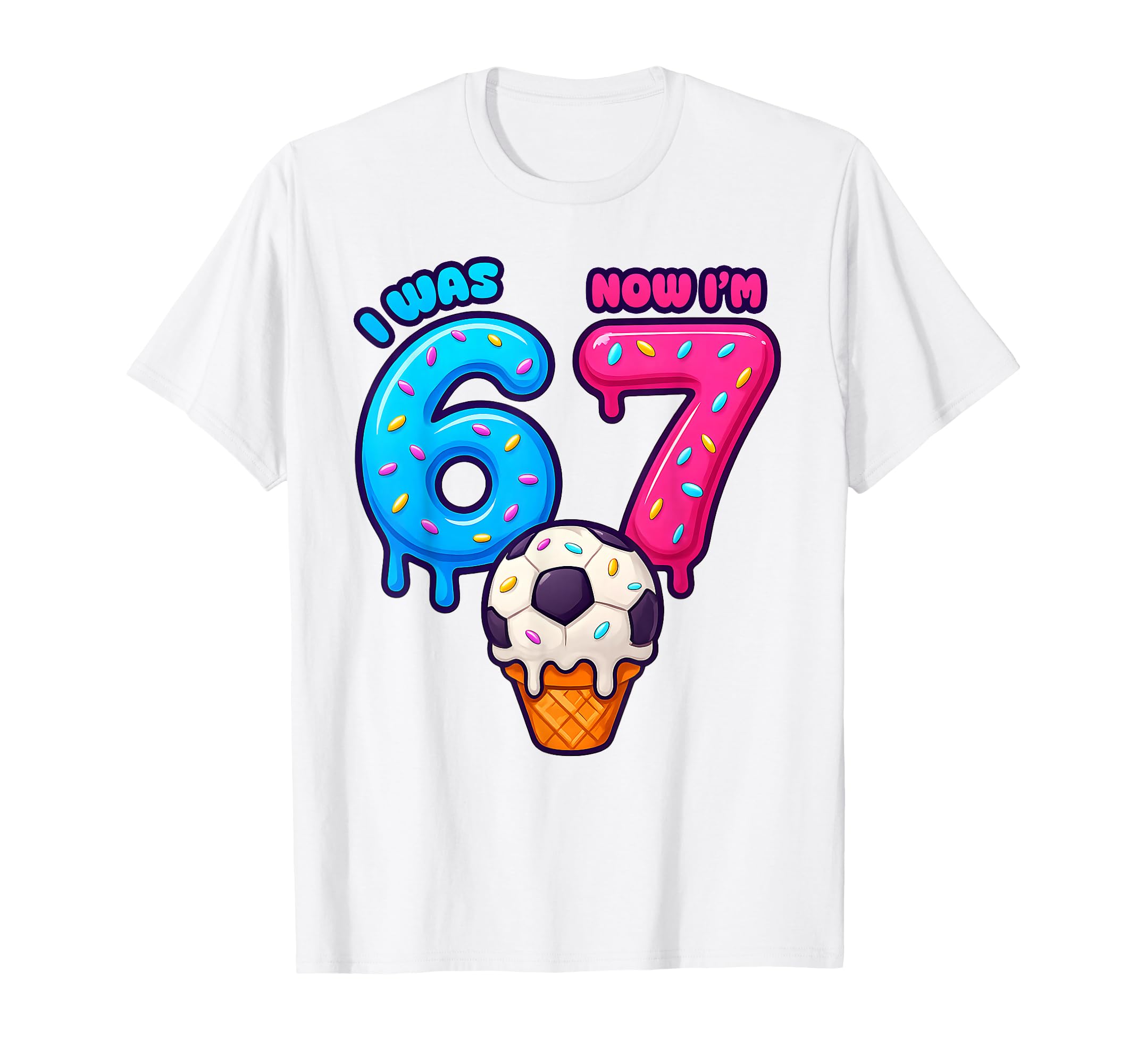 I Was 6 Now Im 7 7Th Birthday Ice T-Shirt - Casual Everyday Wear Men Women