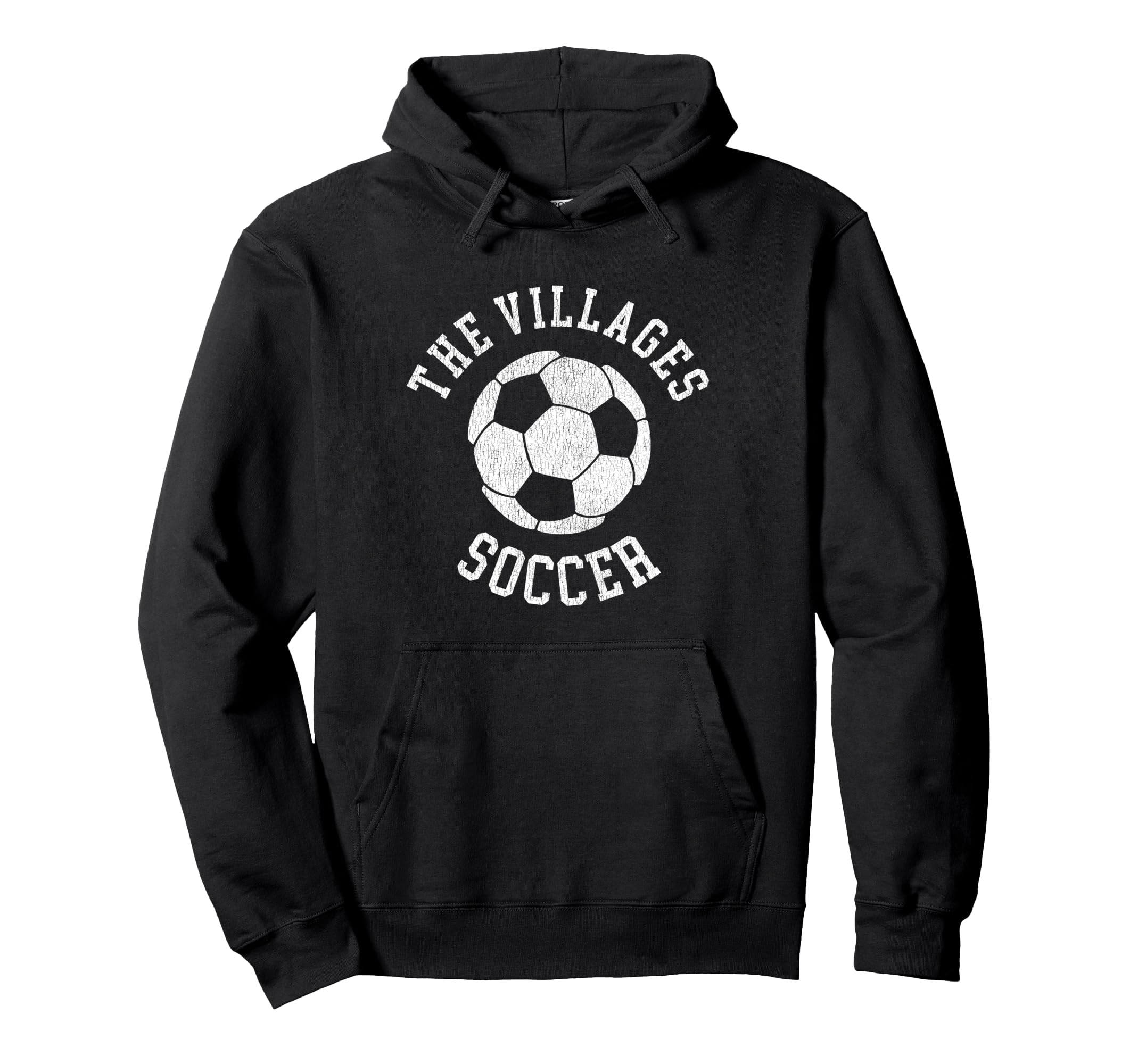 Villages Soccer Distressed 90S Hoodie - Minimalist Print for Adults